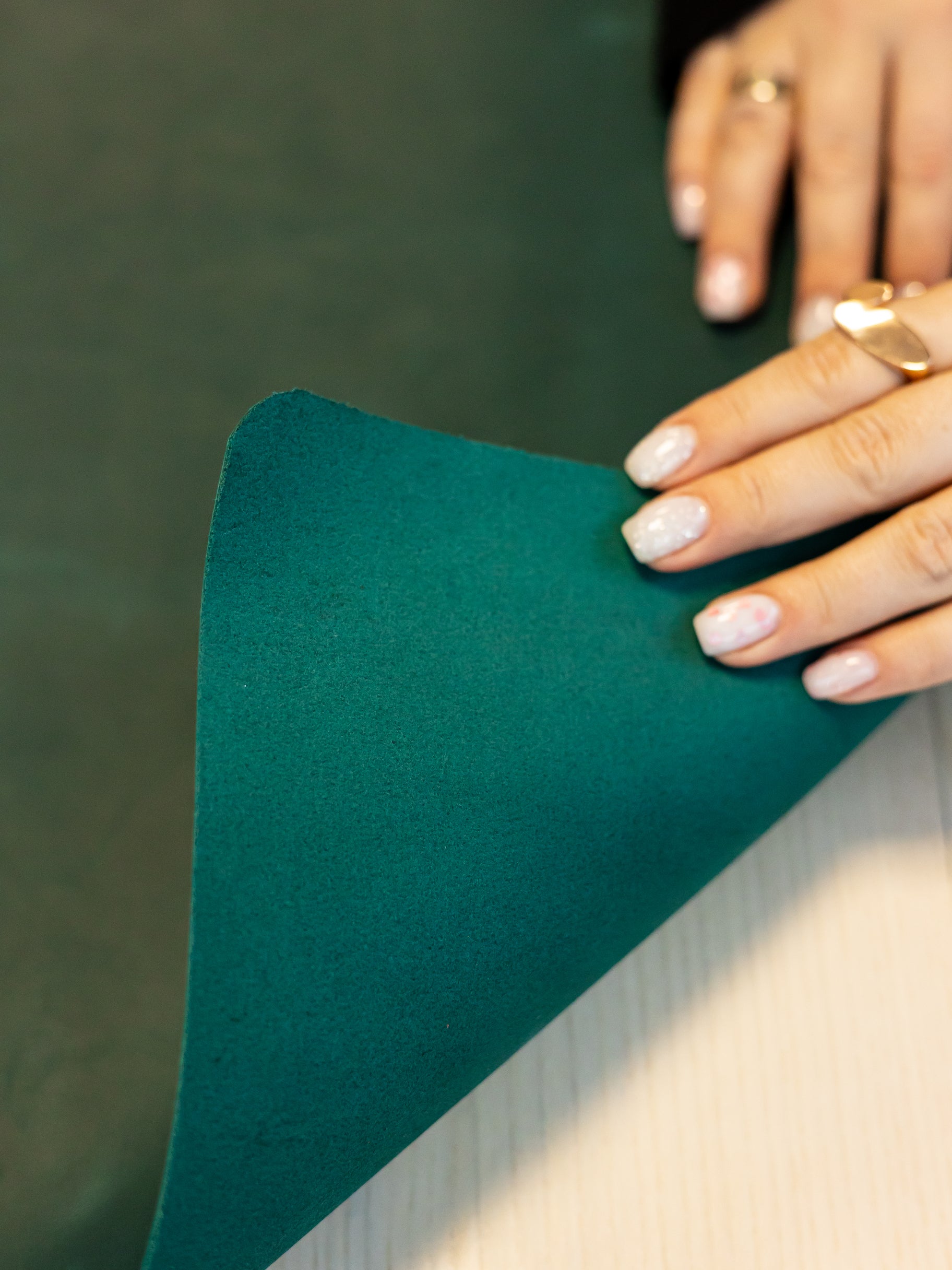 Green Leather Desk Pad Mat, Cover Computer Mat for Keyboard, Gaming Mouse