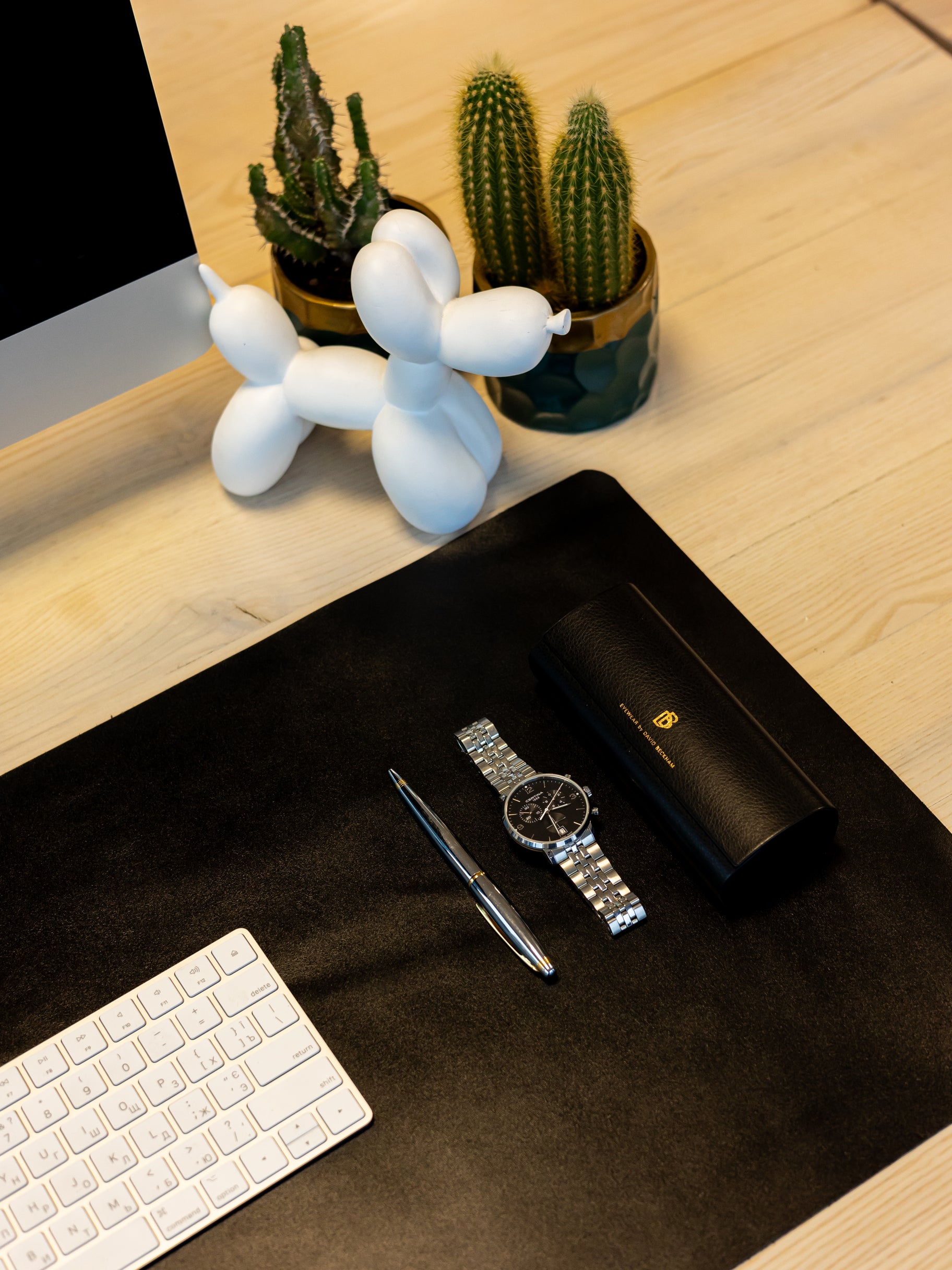 Black Leather Desk Pad Mat, Cover Computer Mat for Keyboard, Gaming Mouse