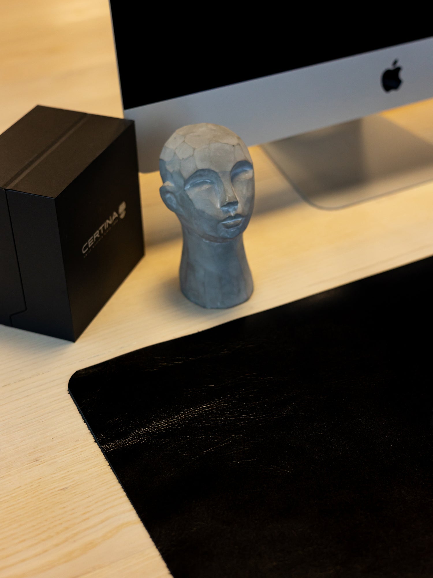 Black Leather Desk Pad Mat, Cover Computer Mat for Keyboard, Gaming Mouse