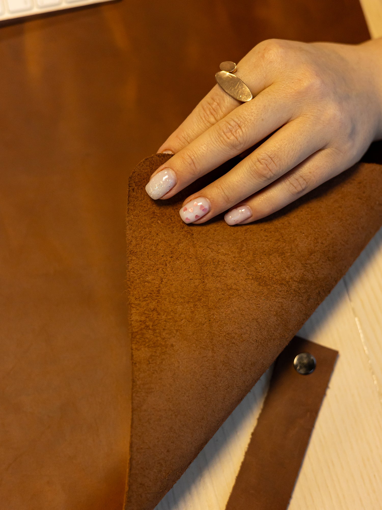 Brown Leather Desk Pad Mat, Cover Computer Mat for Keyboard, Gaming Mouse
