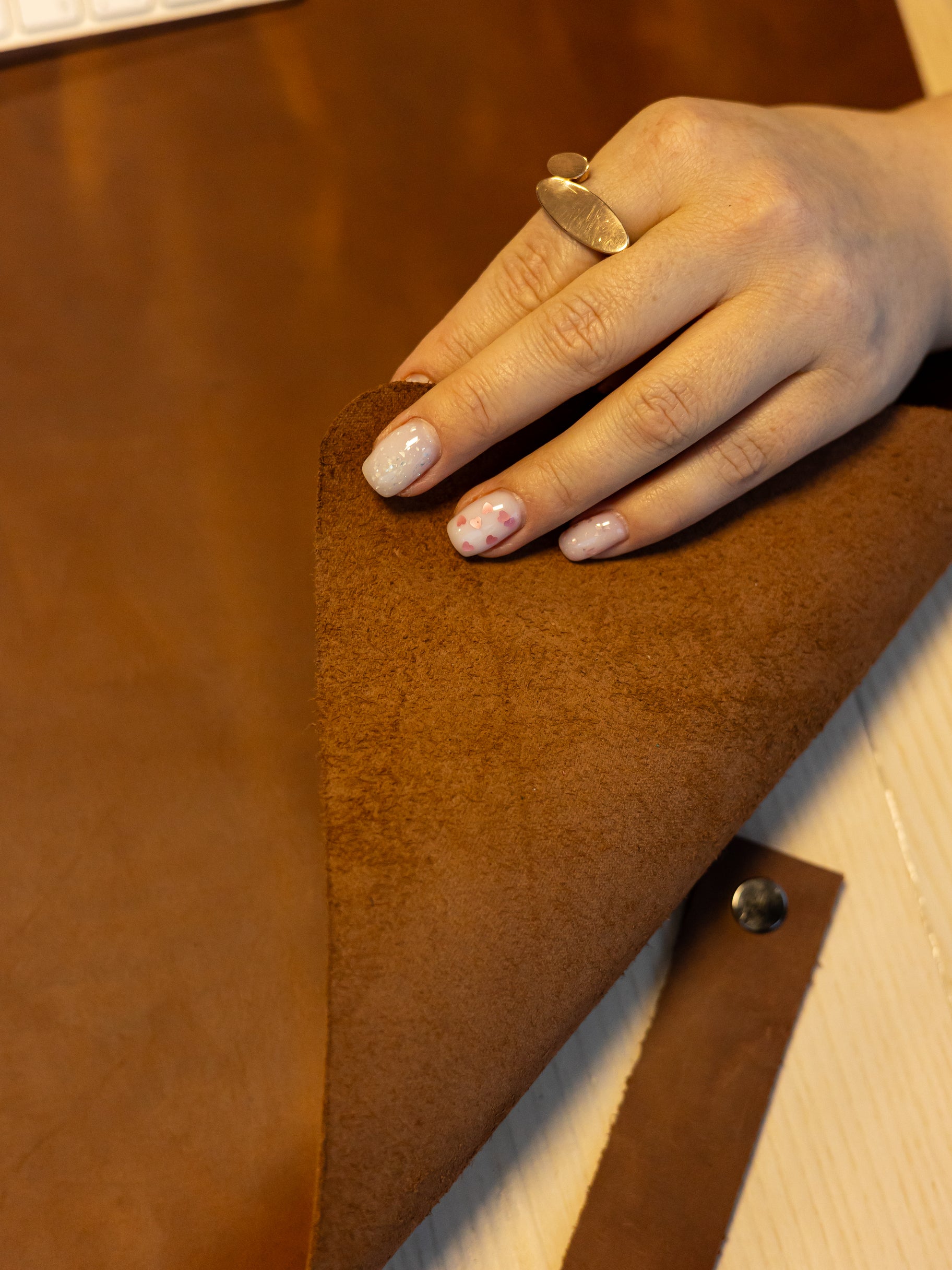 Brown Leather Desk Pad Mat, Cover Computer Mat for Keyboard, Gaming Mouse