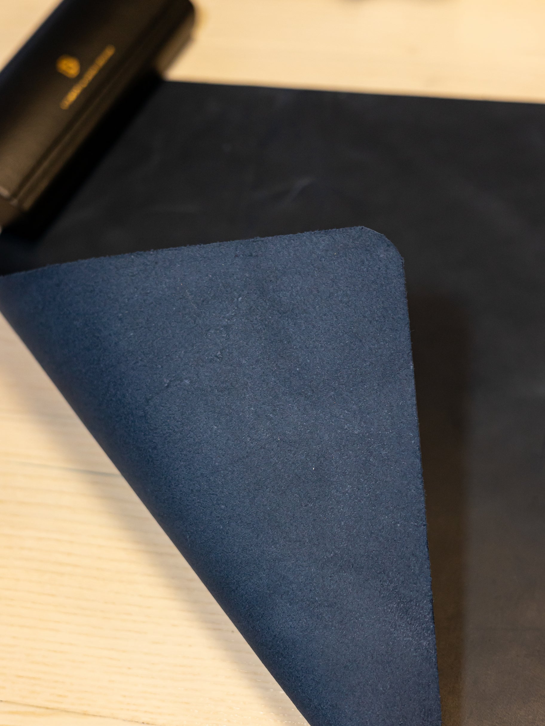 Dark Blue Leather Desk Pad Mat, Cover Computer Mat for Keyboard, Gaming Mouse
