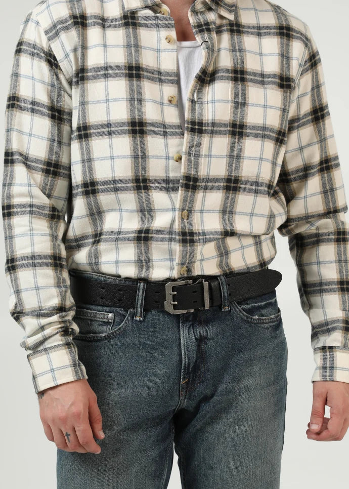 Fargo Vintage Men’s Belt in Black Calfskin Leather