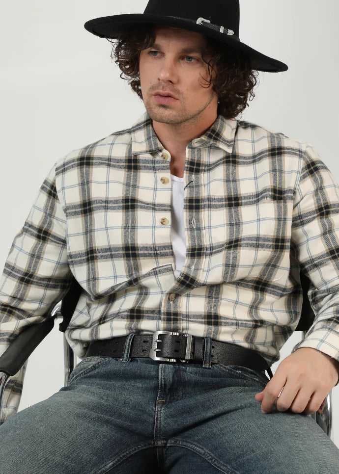 Fargo Vintage Men’s Belt in Black Calfskin Leather