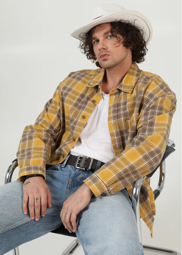 Fargo Vintage Men’s Belt in Chocolate Calfskin Leather