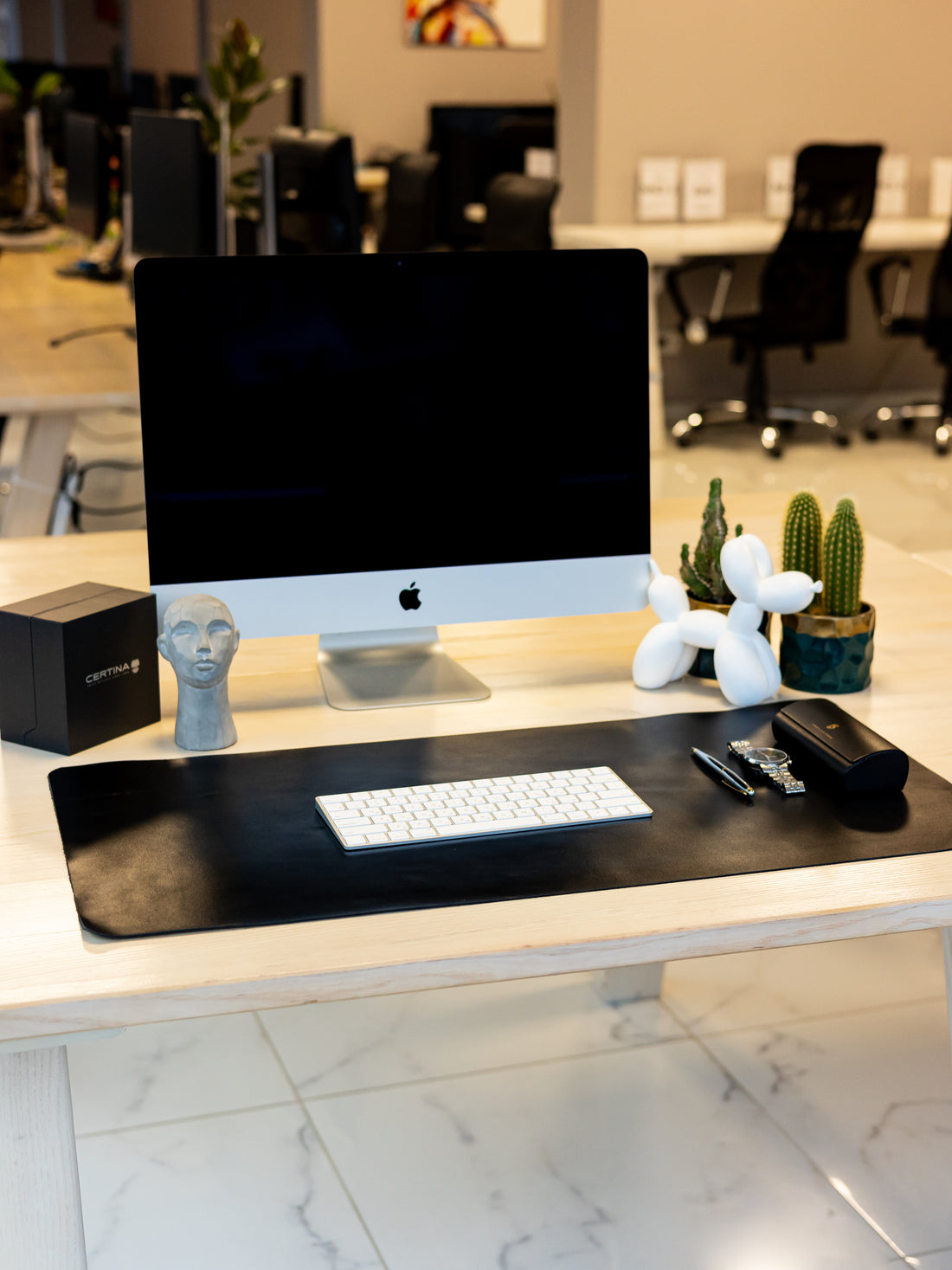 Black Leather Desk Pad Mat, Cover Computer Mat for Keyboard, Gaming Mouse