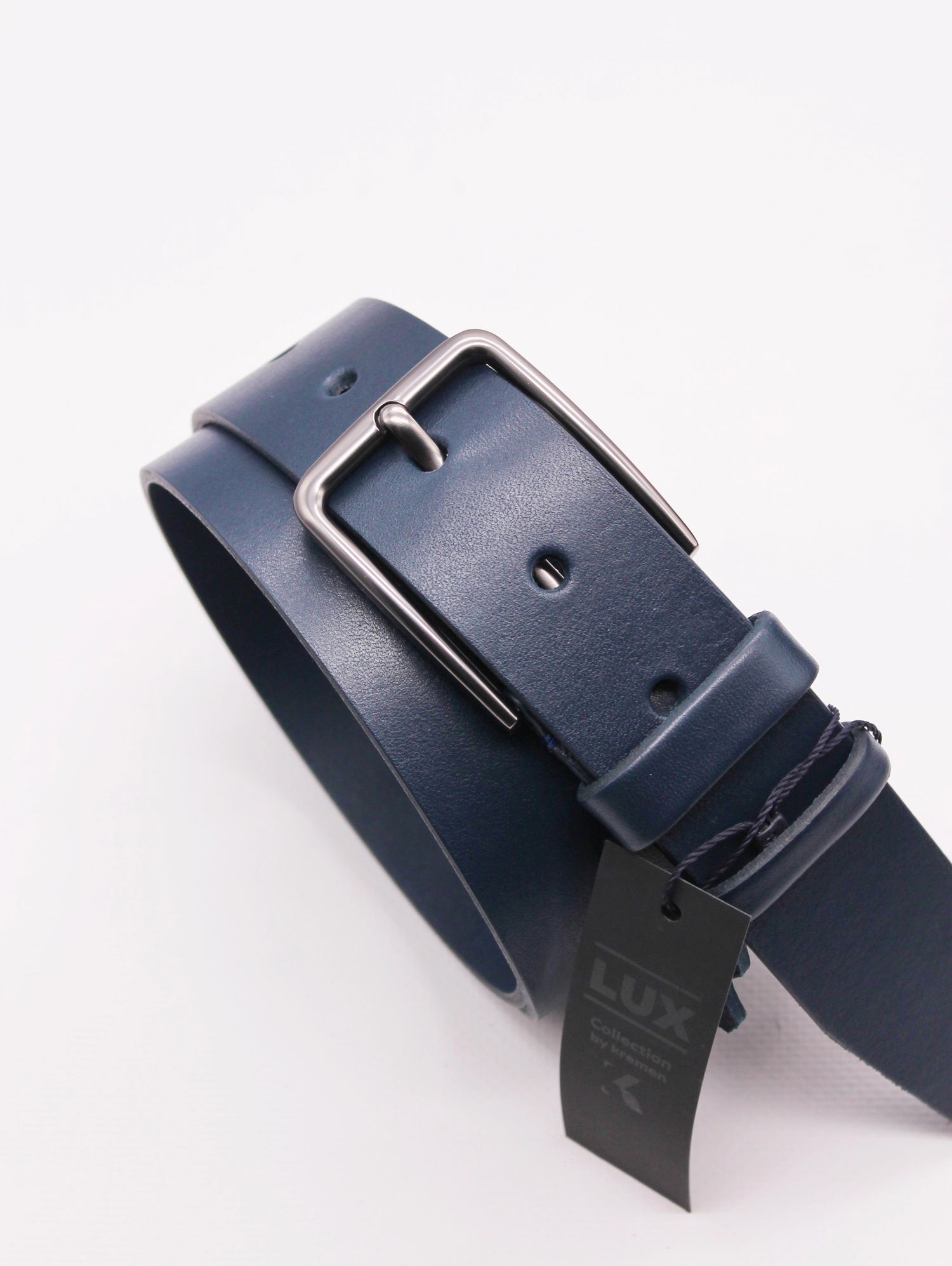 Mens blue leather belt best sale